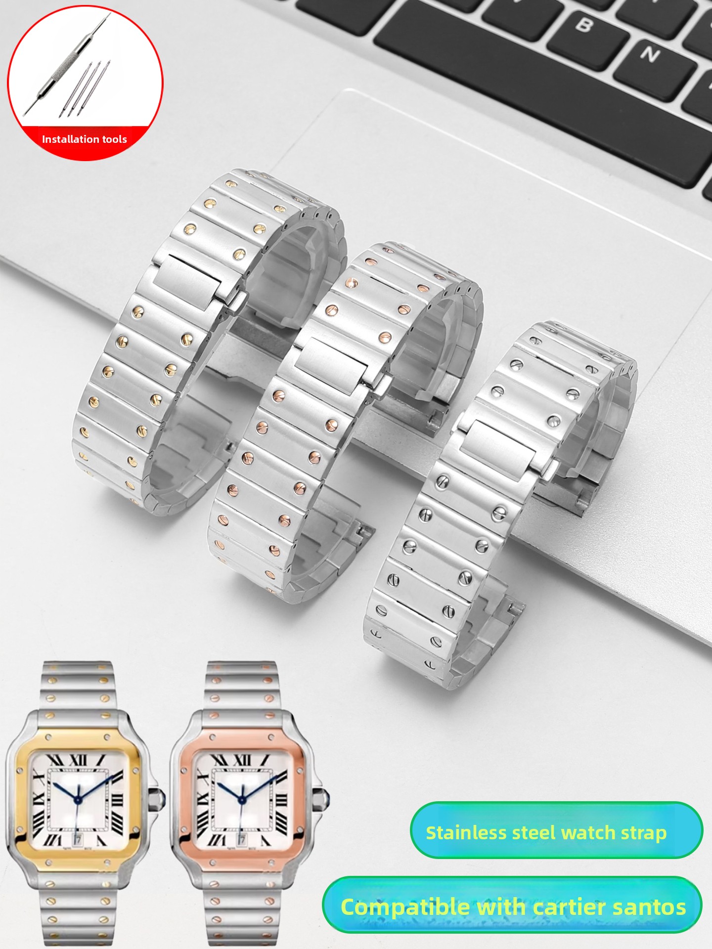 Cartier Watch Santos - Adecuado para relojes de acero inoxidable