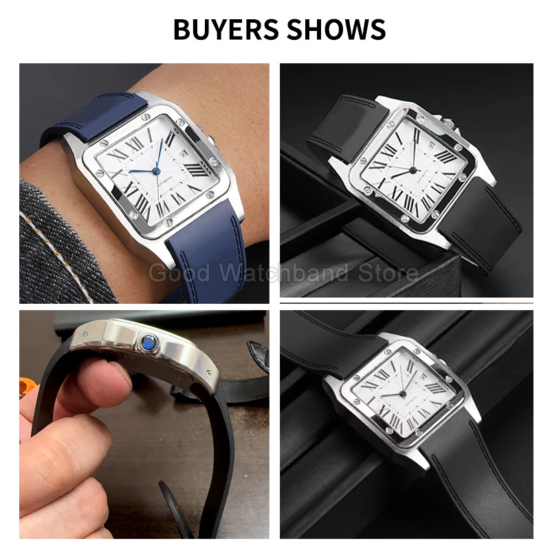 Correa de reloj de goma de alt - Cartier Watch Santos reseña y precio
