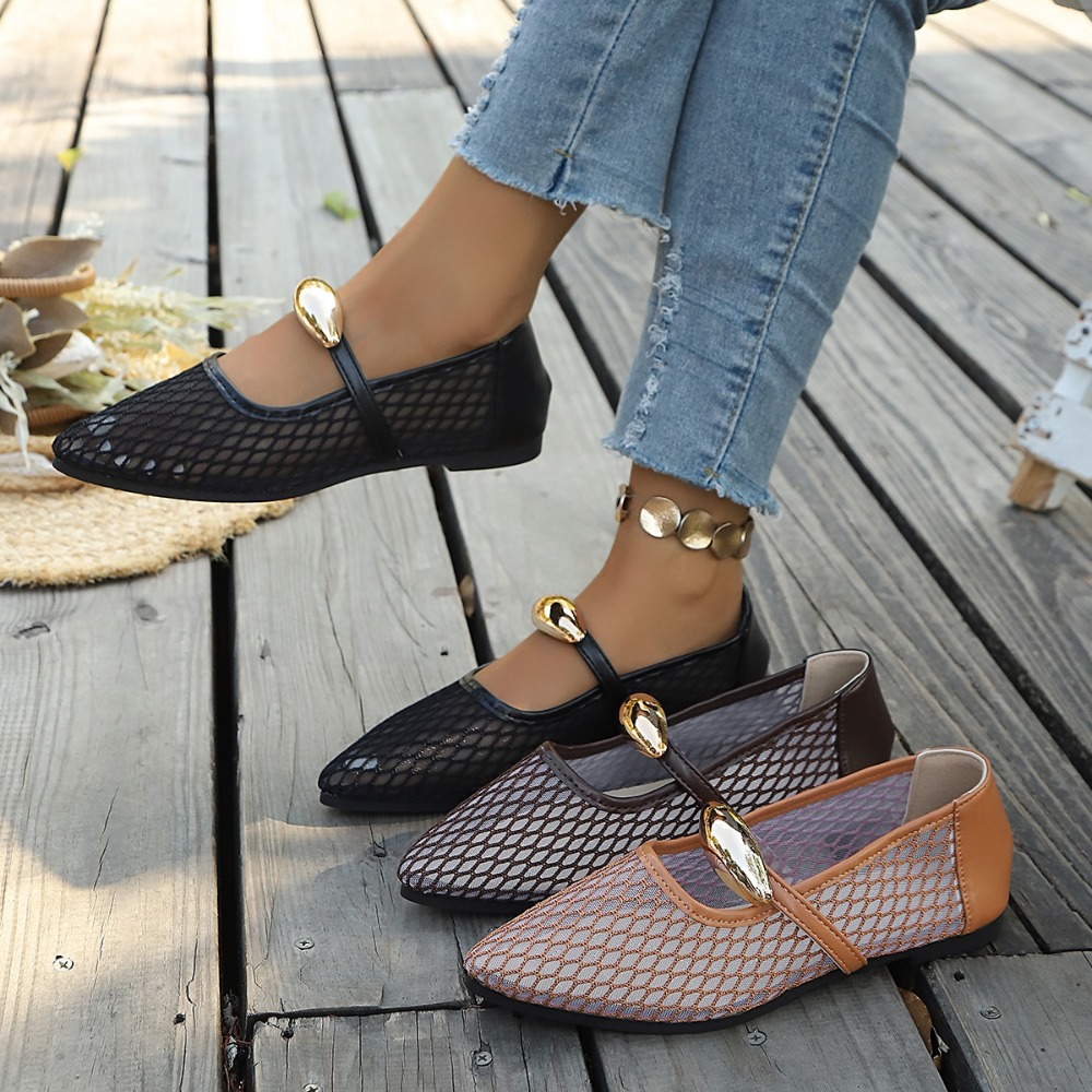 Zapatos Planos de Mujer Tipo M - Mesh Strap Metal reseña y precio