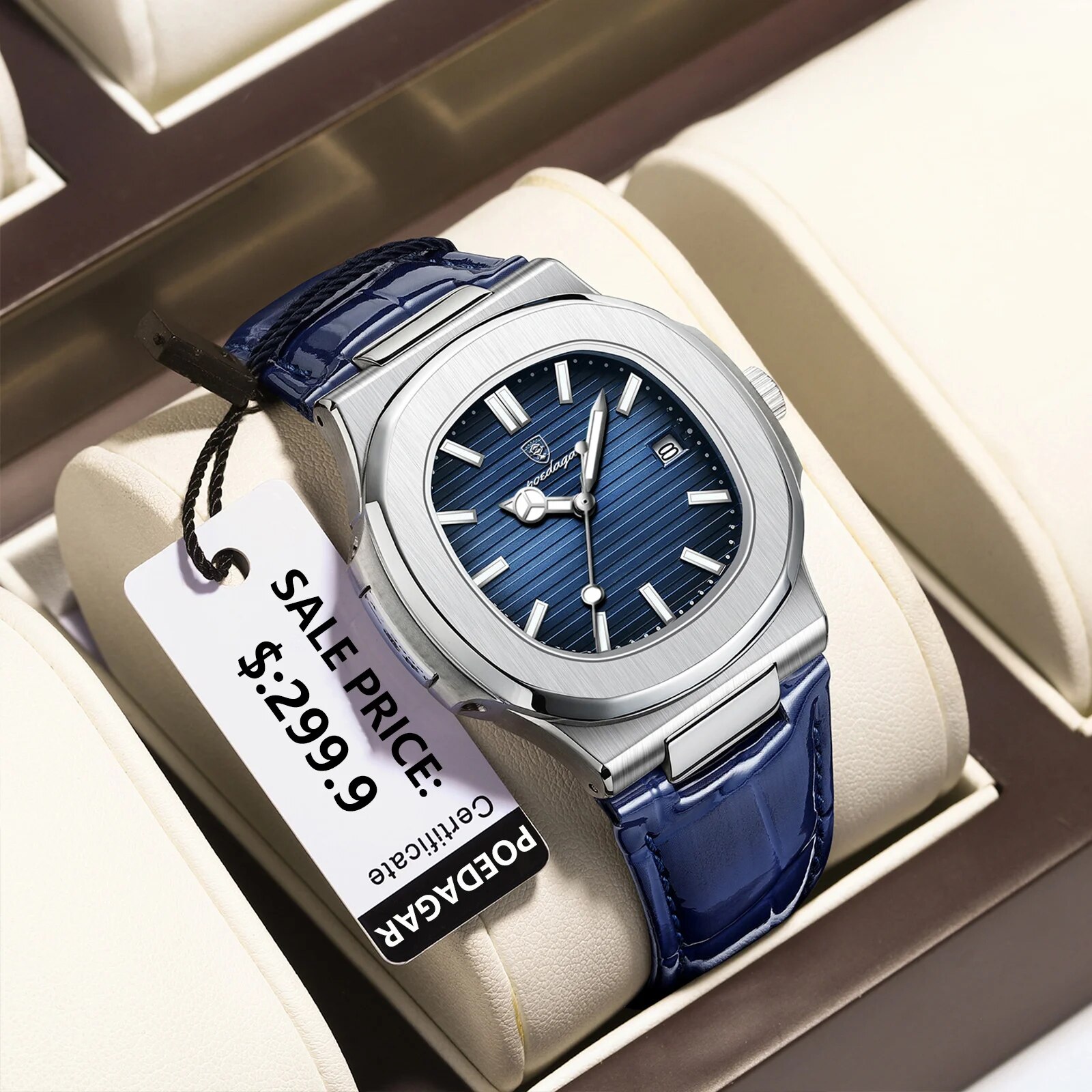 POEDAGAR, Reloj cuadrado de lu - Patek Philippe Watch Nautilus reseña y precio