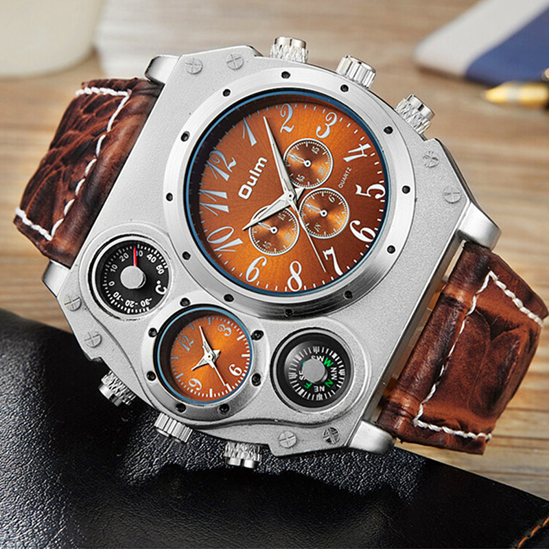 Nuevo modelo OULM, reloj de cu - Leather Watch Band Men reseña y precio
